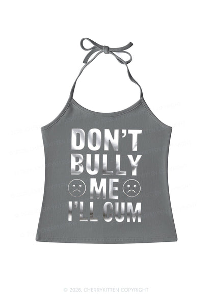 Dont Bully Me Silver Foil Printed Y2K Halter Neck Cami Cherrykitten