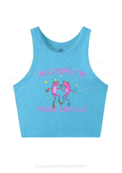 Frogs Gay Pride Y2K Crop Tank Top Cherrykitten