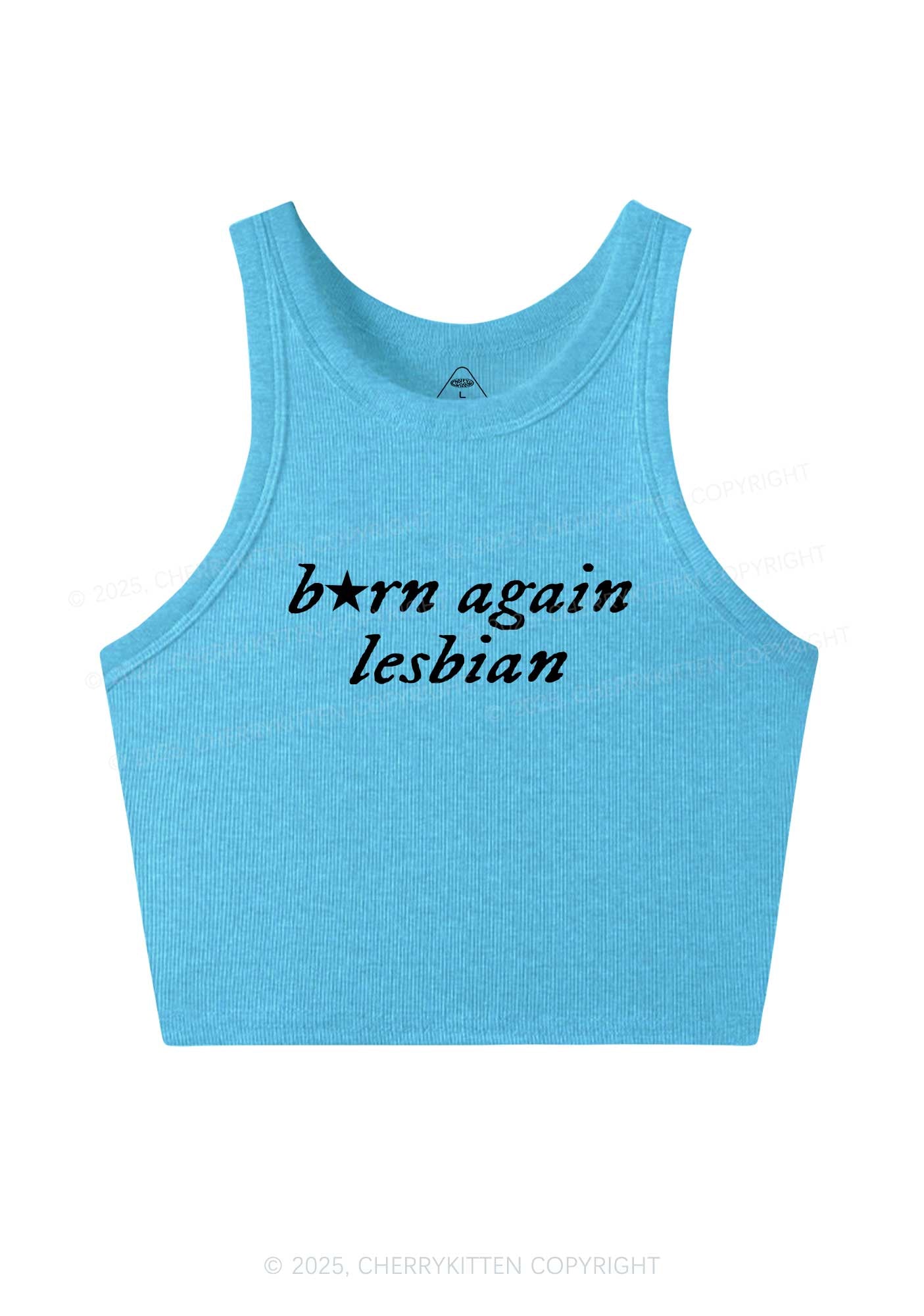 Born Again Lesbian Y2K Crop Tank Top Cherrykitten