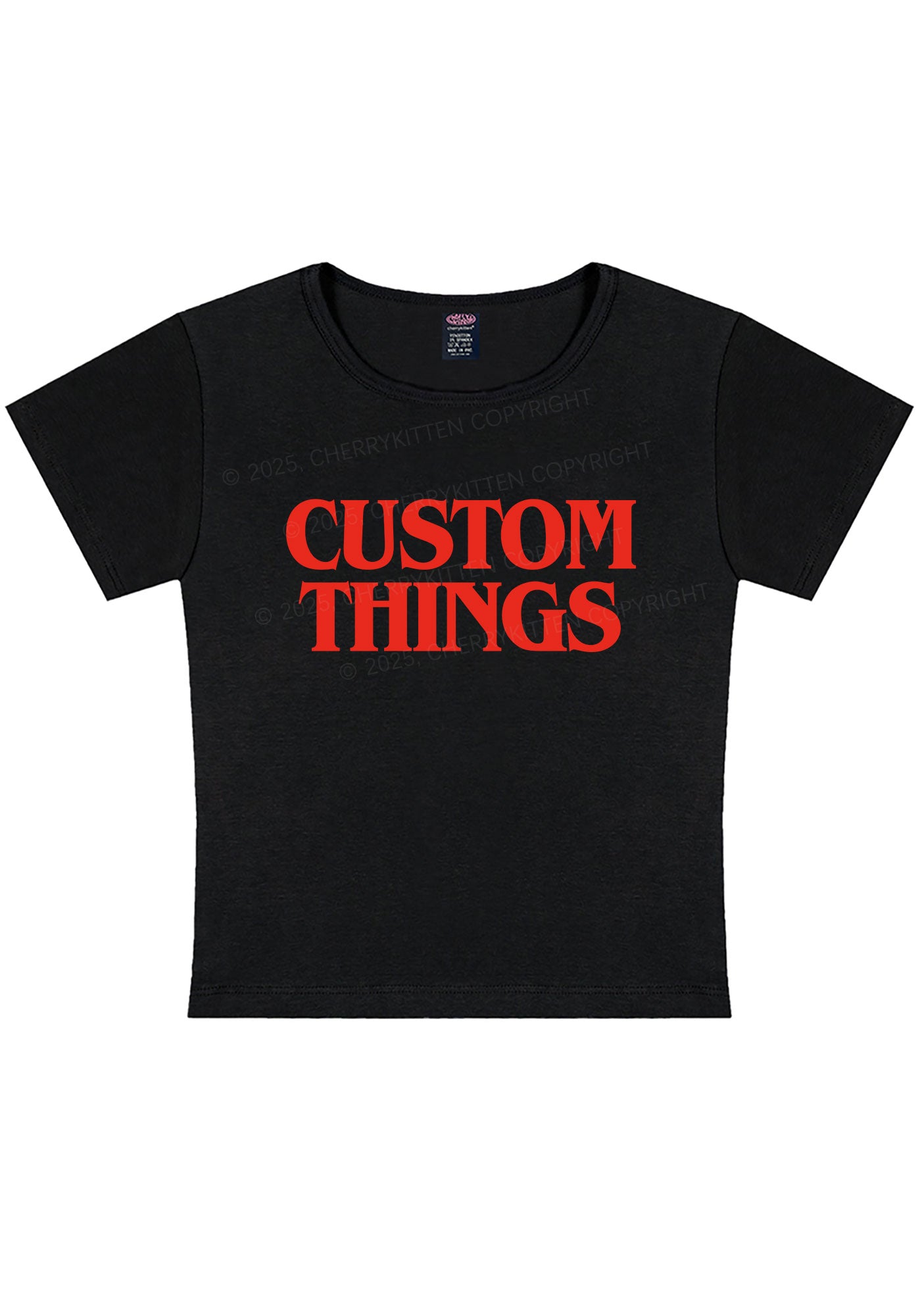 Custom Things Y2K Baby Tee Cherrykitten