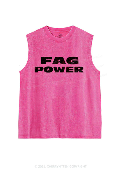 Fag Power Pride Y2K Washed Muscle Tank Cherrykitten