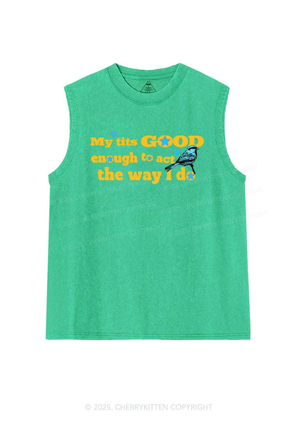 Good To Act Way Y2K Washed Muscle Tank Cherrykitten
