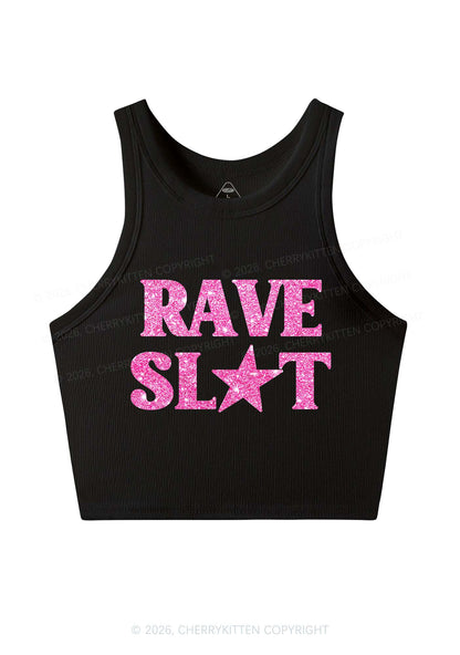 Glitter Rave Slxt Y2K Crop Tank Top Cherrykitten