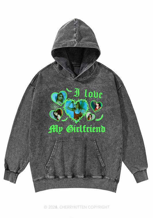 Custom Halloween Girlfriend Photos Y2K Washed Hoodie Cherrykitten