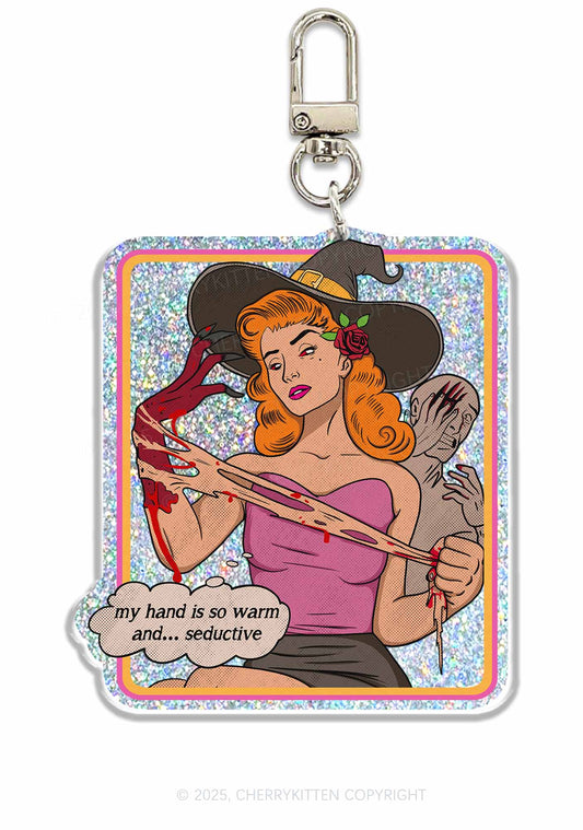 Halloween Seductive Hand 1Pc Y2K Glitter Keychain Cherrykitten