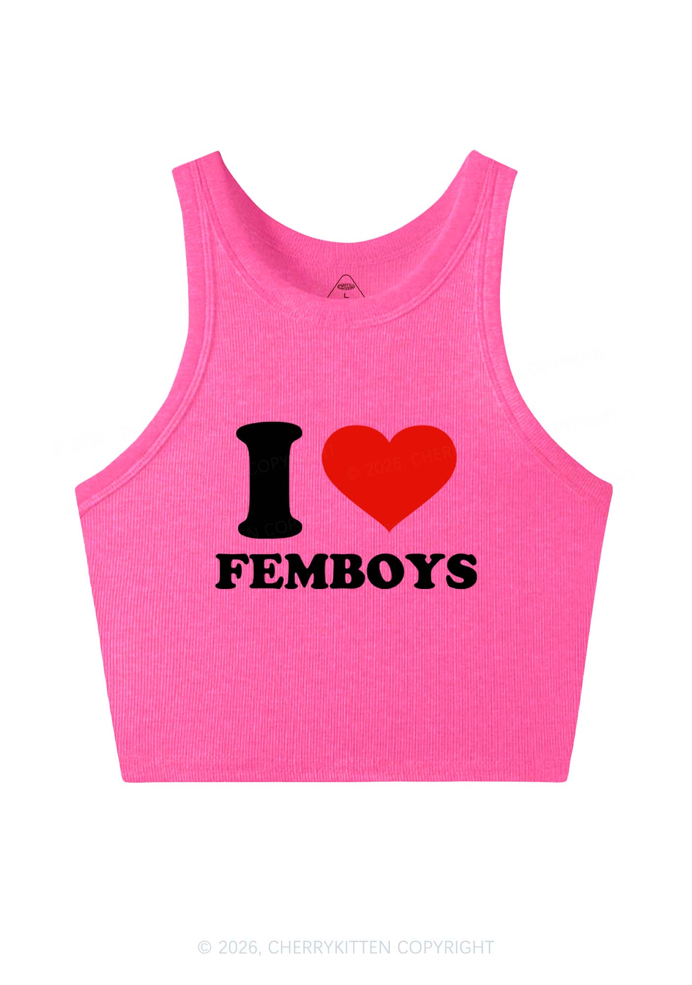 I Love Femboys Pride Y2K Crop Tank Top Cherrykitten