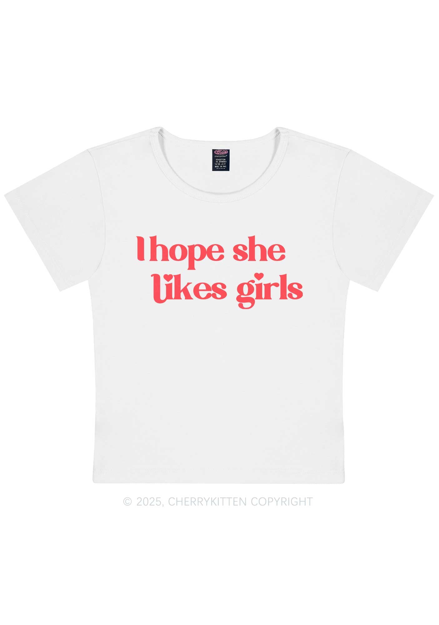 I Hope She Likes Girls Y2K Baby Tee Cherrykitten