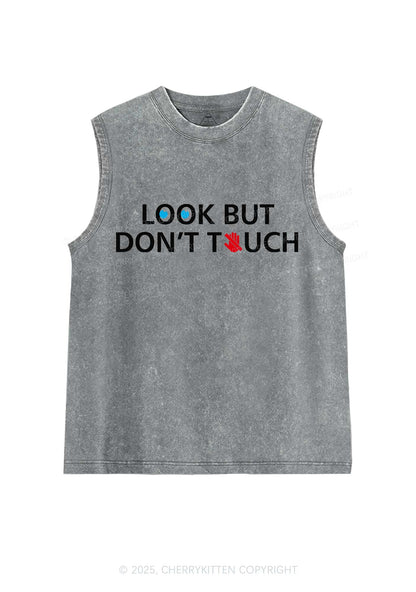 Look Dont Touch Y2K Washed Muscle Tank Cherrykitten