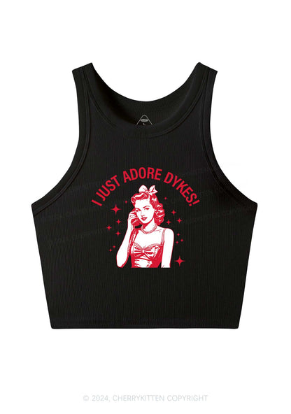 I Just Adore Dykes Y2K Crop Tank Top Cherrykitten