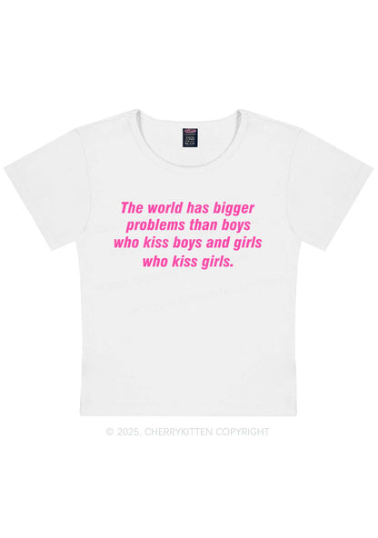 Who Kiss Girls Pride Y2K Baby Tee Cherrykitten