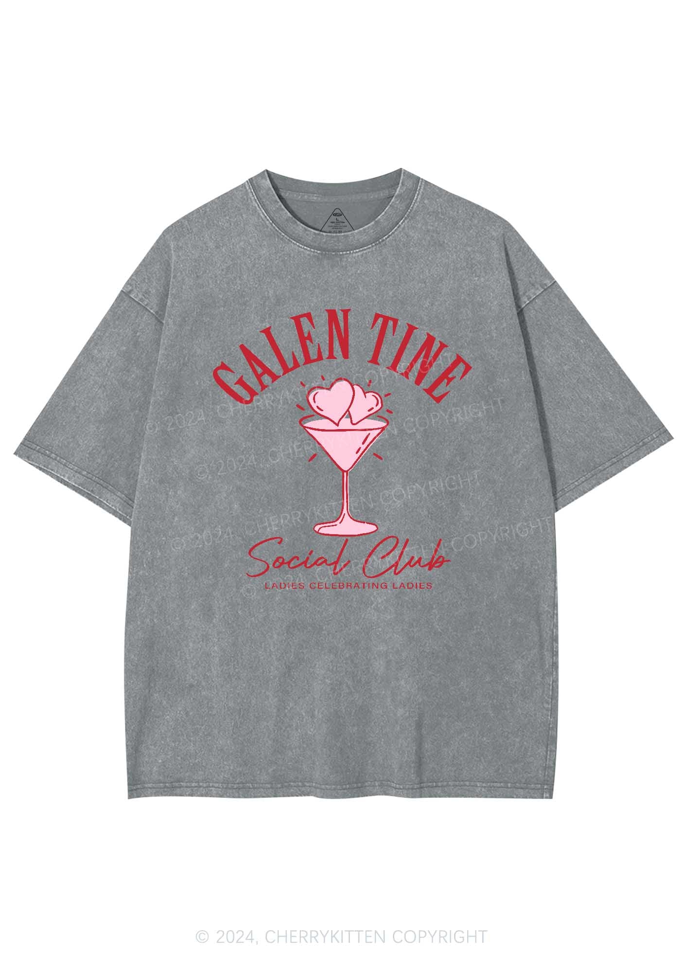 Galentine Social Club Y2K Valentine's Day Washed Tee Cherrykitten