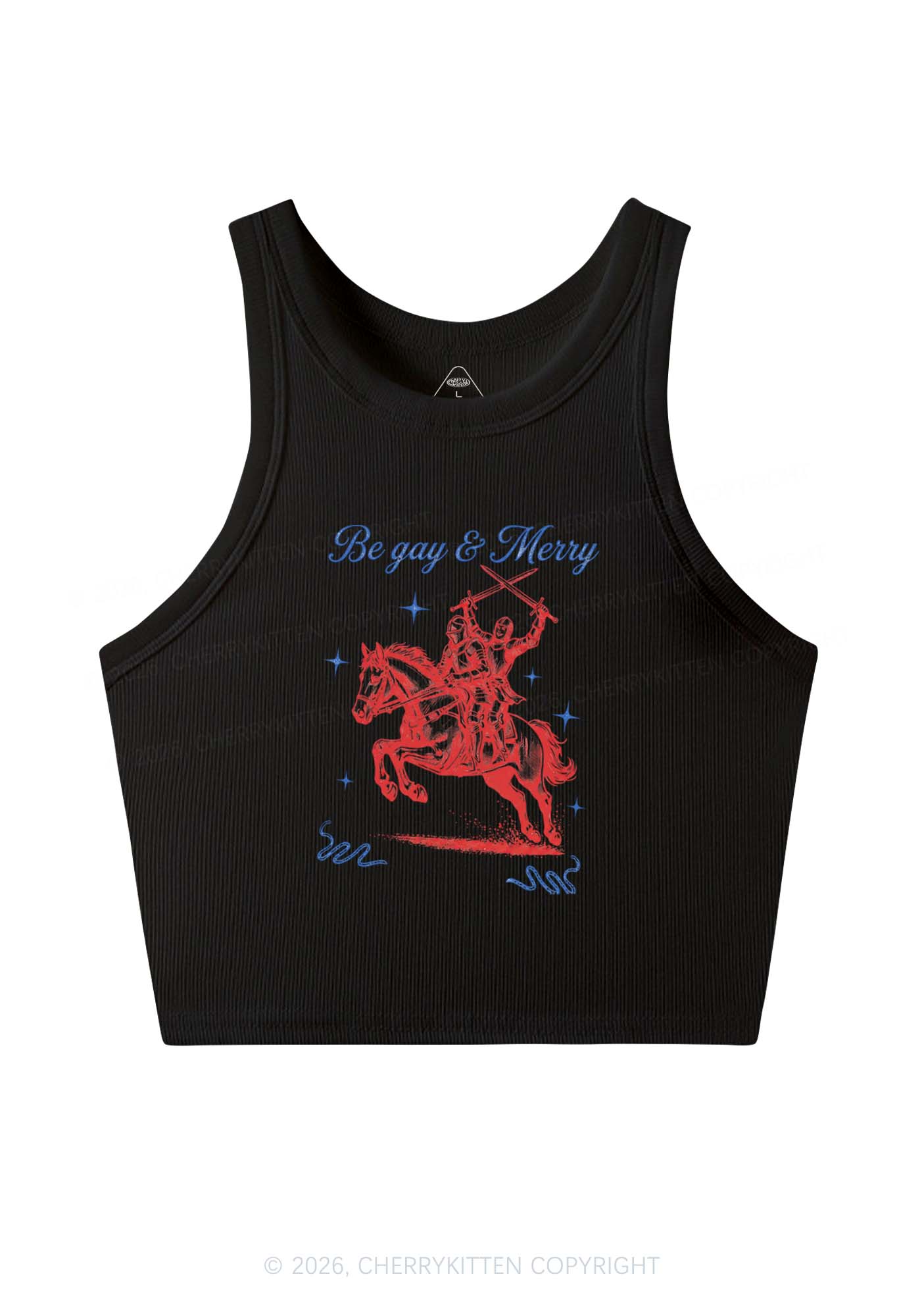 Be Gay Merry Pride Y2K Crop Tank Top Cherrykitten