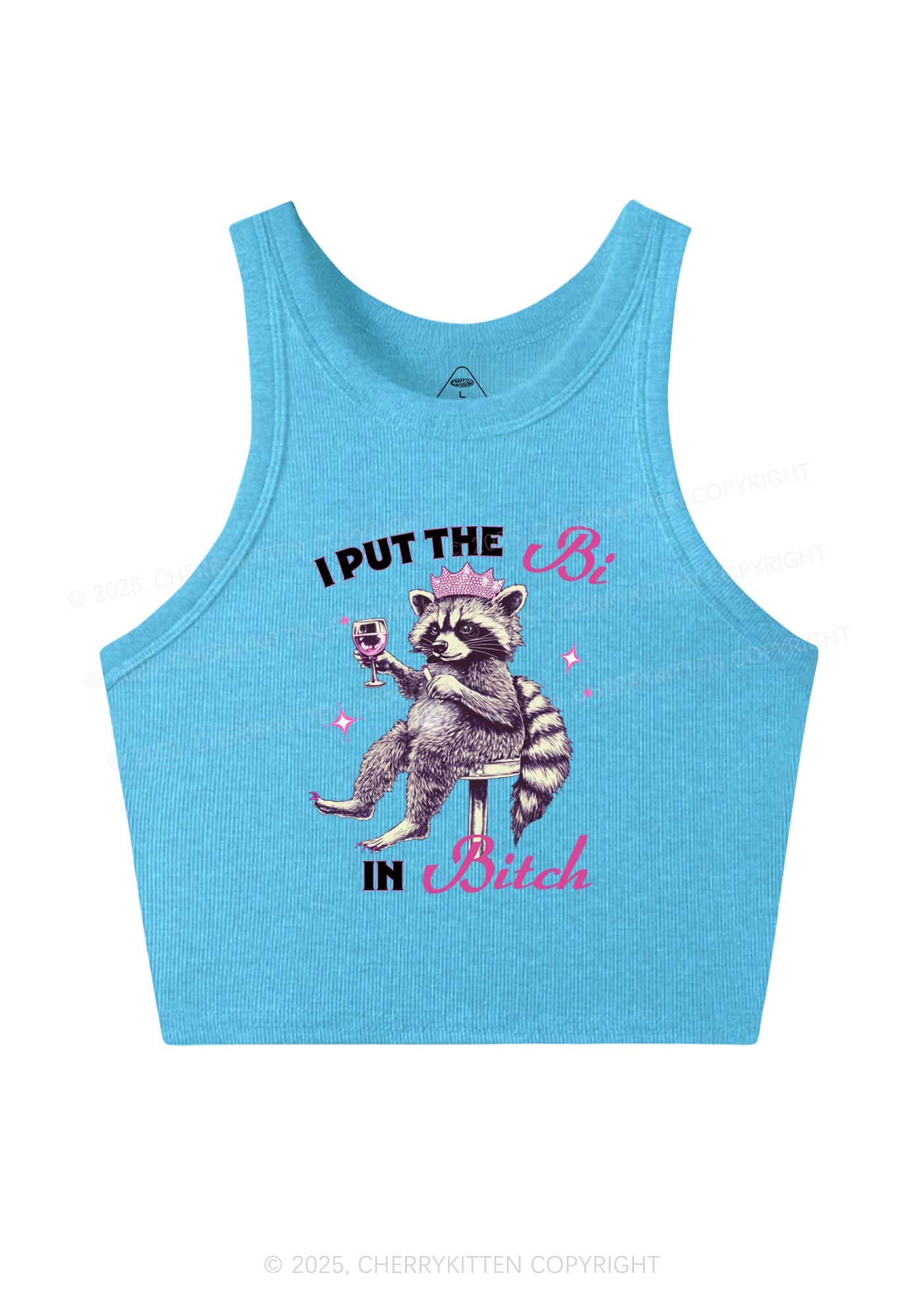 Bi Bxxch Raccoon Pride Y2K Crop Tank Top Cherrykitten