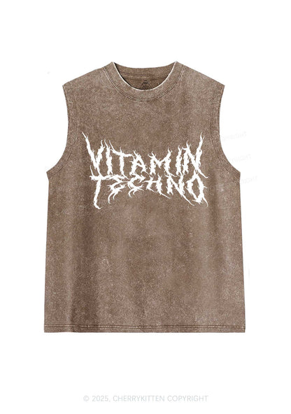 Vitamin Techno Y2K Washed Muscle Tank Cherrykitten