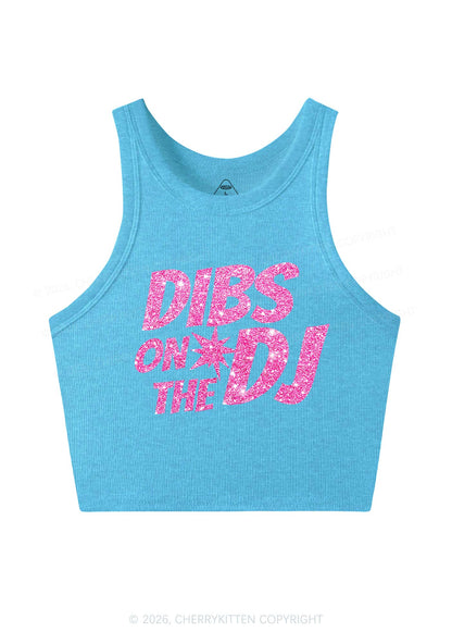 Glitter Dibs On The DJ Y2K Crop Tank Top Cherrykitten