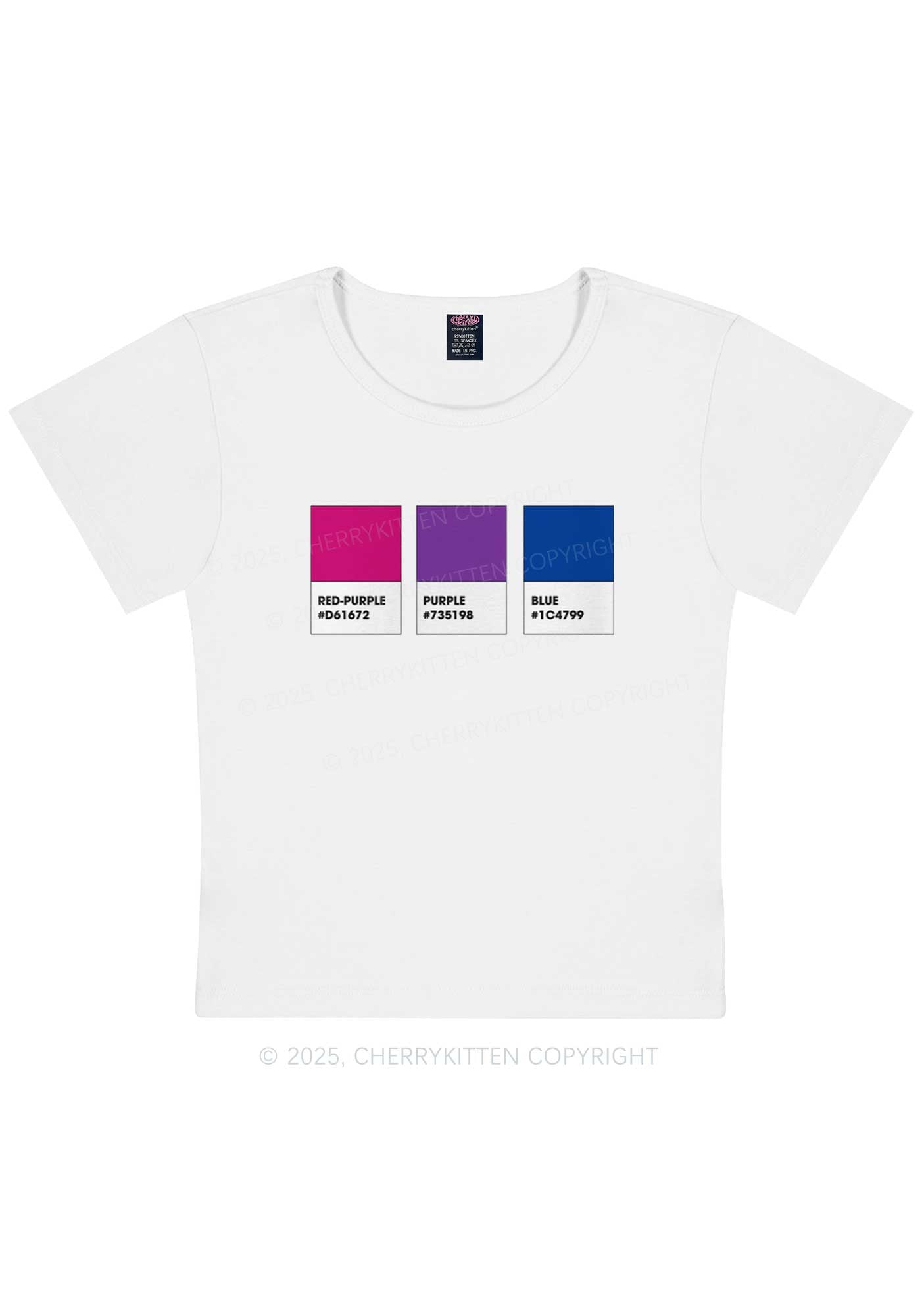 Bisexual Flag Colors Pride Y2K Baby Tee Cherrykitten