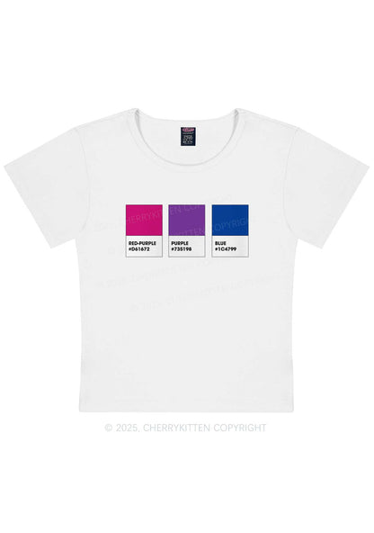 Bisexual Flag Colors Pride Y2K Baby Tee Cherrykitten