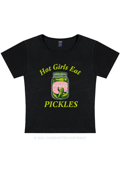 Hot Girls Eat Pickles Y2K Baby Tee Cherrykitten