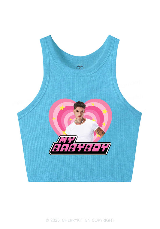 Custom Love My Babyboy Y2K Crop Tank Top Cherrykitten