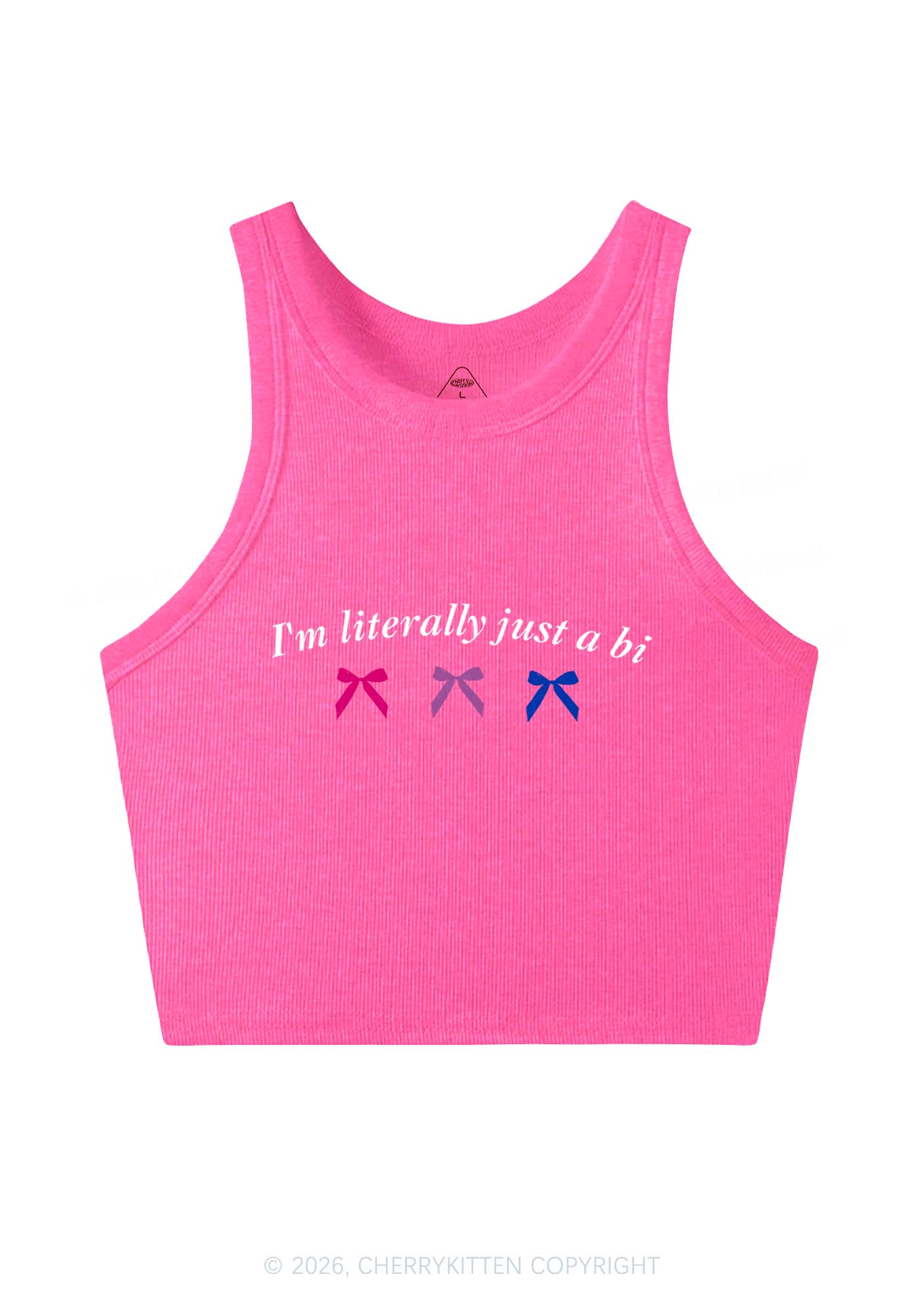 Im Literally Just A Bi Pride Y2K Crop Tank Top Cherrykitten