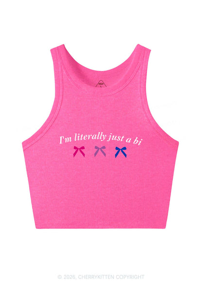 Im Literally Just A Bi Pride Y2K Crop Tank Top Cherrykitten