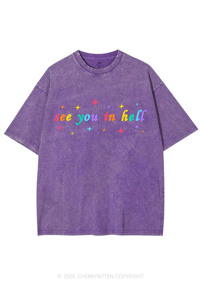 See You In Hell Pride Y2K Shirts Washed Tee Cherrykitten