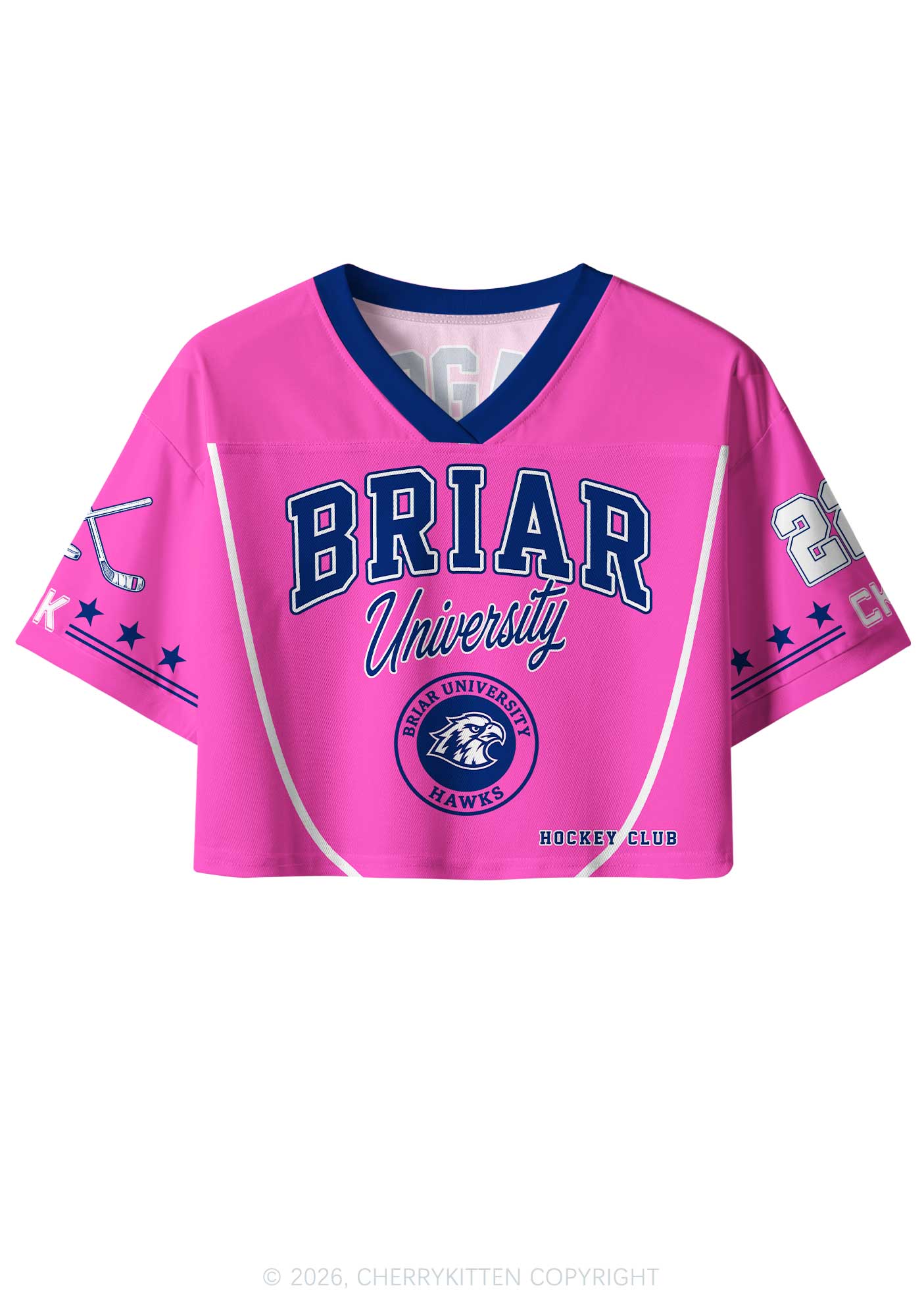 Pink Hockey Team JL Y2K Crop Sport Jersey Shirts Cherrykitten