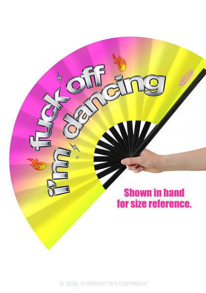 Fxxk Off Im Dancing Y2K Rave Hand Fan Cherrykitten