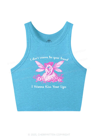 I Wanna Kiss Your Lips Pride Y2K Crop Tank Top Cherrykitten