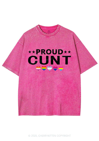 Proud Cxxt Pride Y2K Shirts Washed Tee Cherrykitten