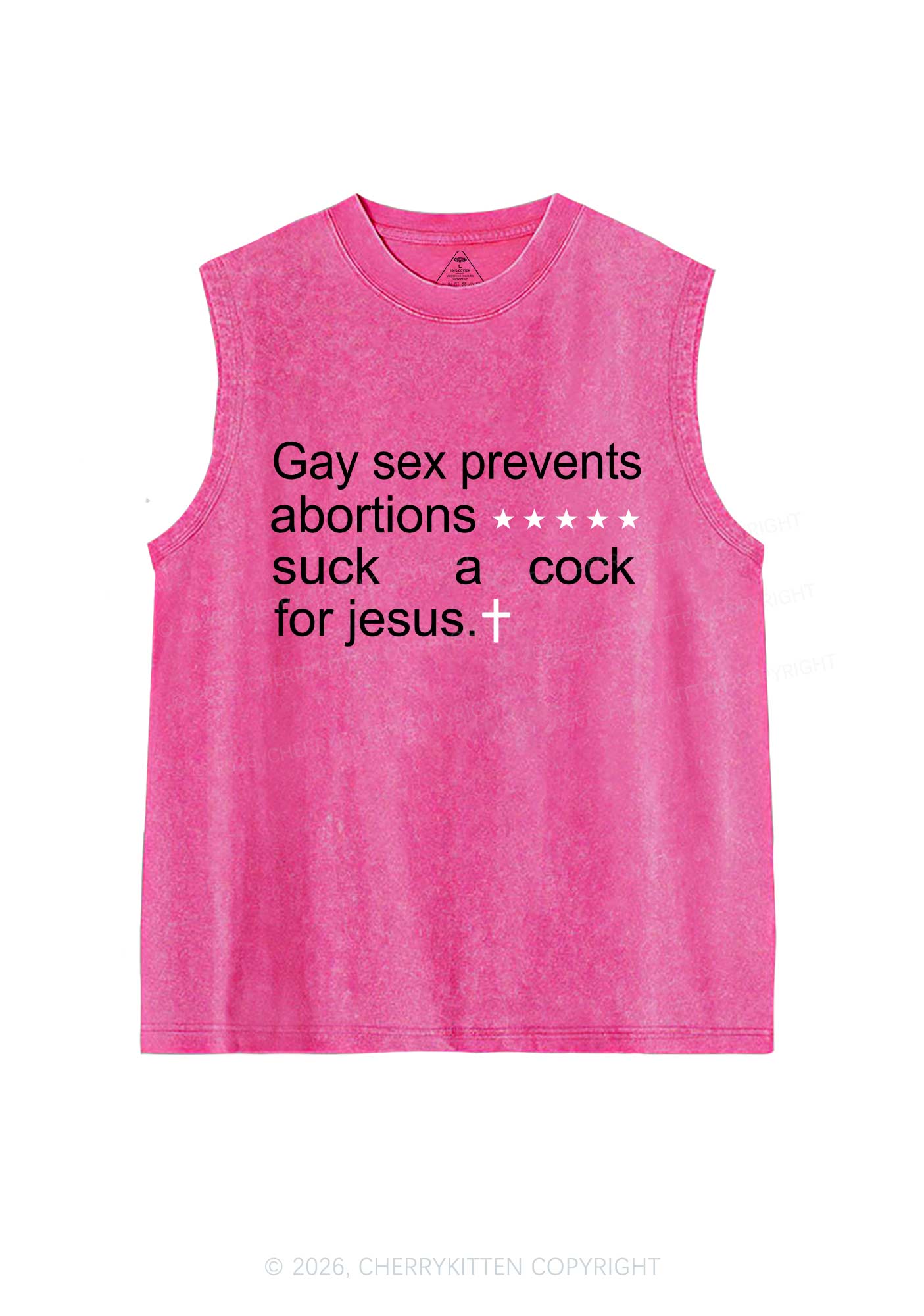 Suck A Cola For Jesus Pride Y2K Washed Muscle Tank Cherrykitten