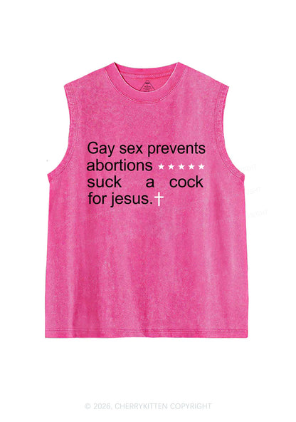 Suck A Cola For Jesus Pride Y2K Washed Muscle Tank Cherrykitten
