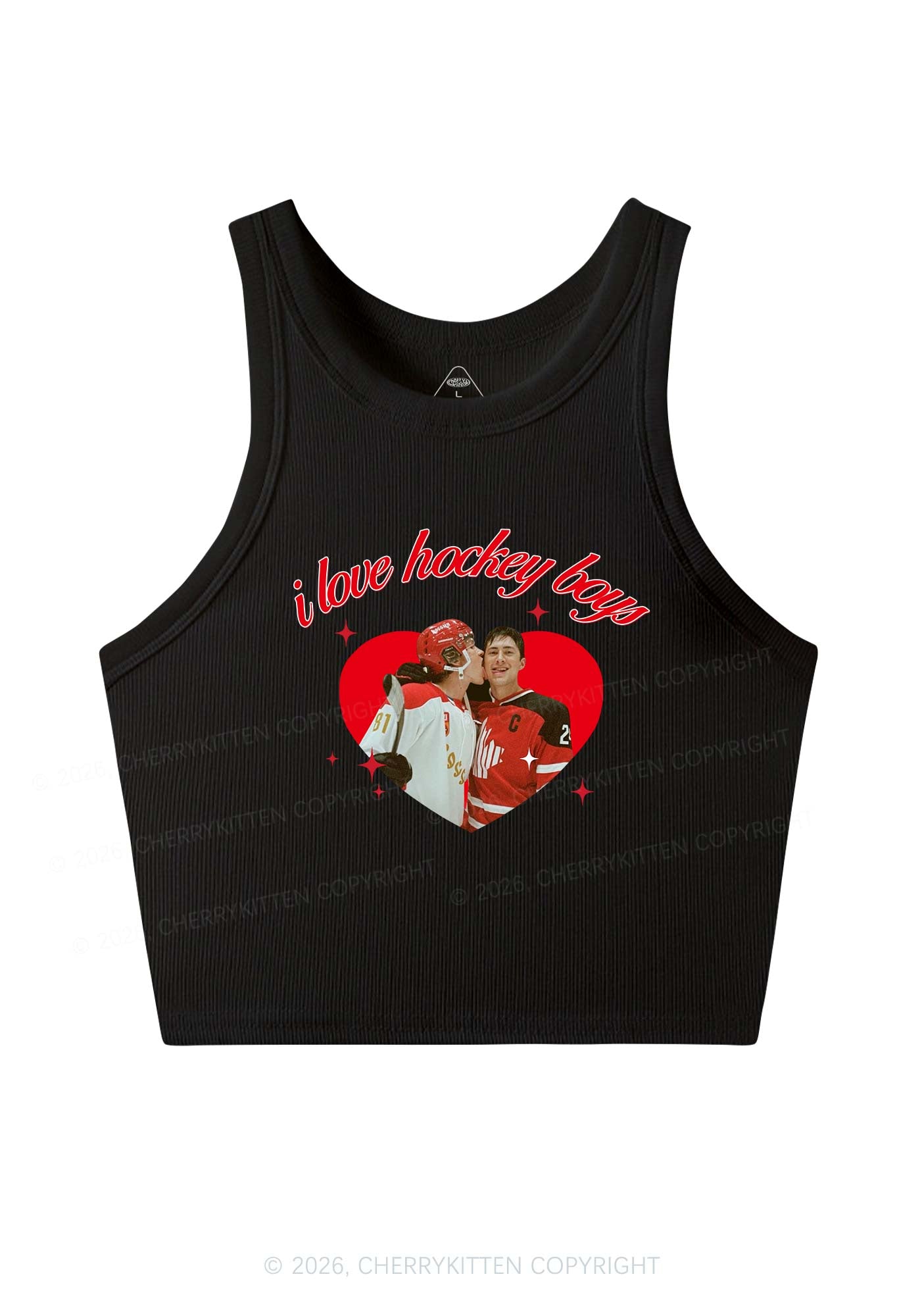 I Love Hockey Boys HR Y2K Crop Tank Top Cherrykitten