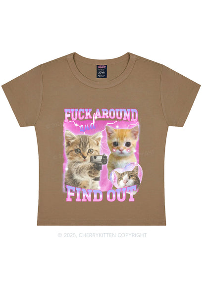 Fxxk Around Cats Y2K Baby Tee Cherrykitten