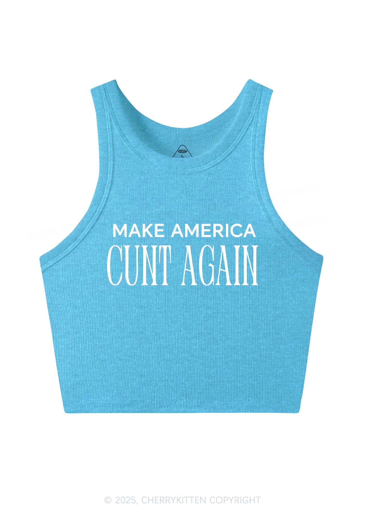 Make America Cxxt Again Y2K Crop Tank Top Cherrykitten