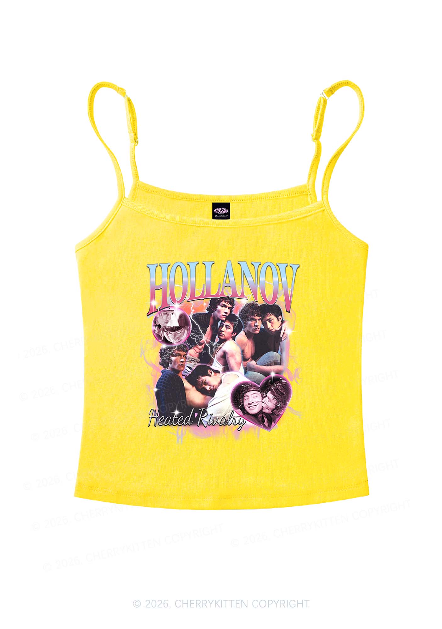 Retro Pink Blue HR Y2K Spaghetti Strap Cami Cherrykitten