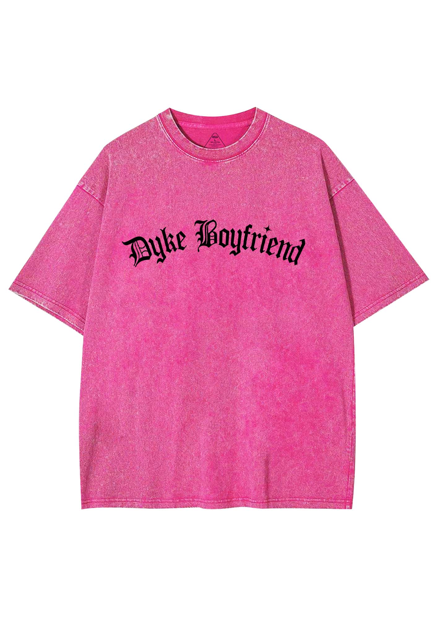 Dyke Boyfriend Pride Y2K Shirts Washed Tee Cherrykitten