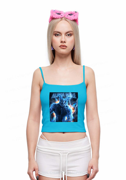 Alpha Male Floppa Y2K Spaghetti Strap Cami Cherrykitten