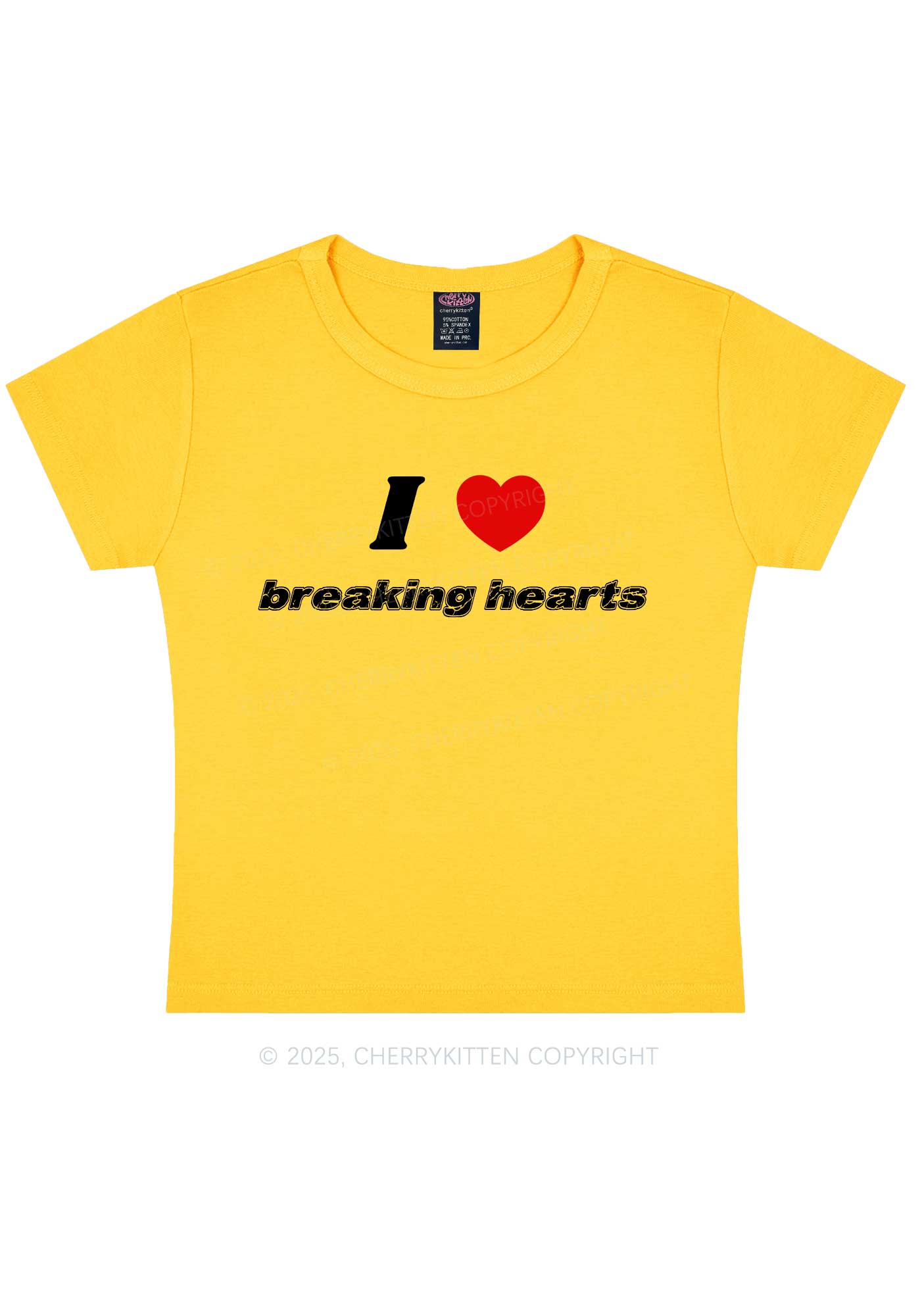 I Love Breaking Hearts Y2K Baby Tee Cherrykitten