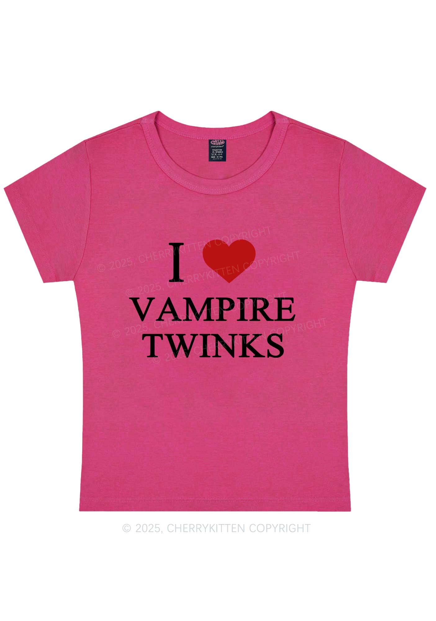 I Love Vampire Twinks Y2K Baby Tee Cherrykitten
