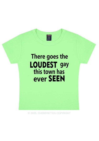 The Loudest Gay Y2K Baby Tee Cherrykitten
