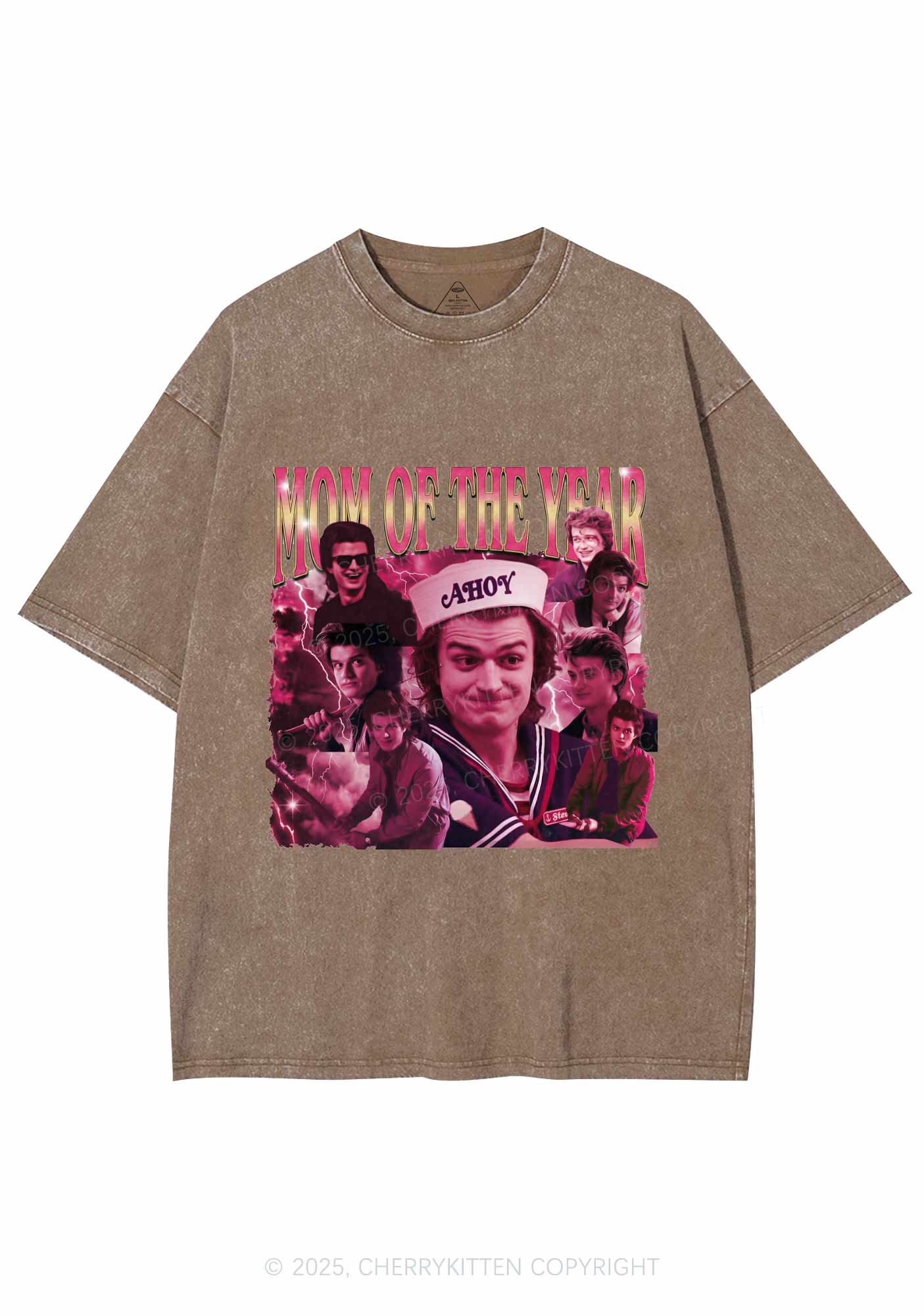Mom Of The Year Y2K Shirts Washed Tee Cherrykitten