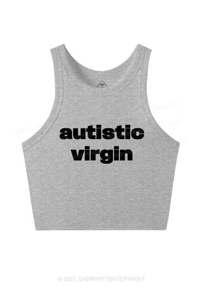 Autistic Virgin Y2K Crop Tank Top Cherrykitten