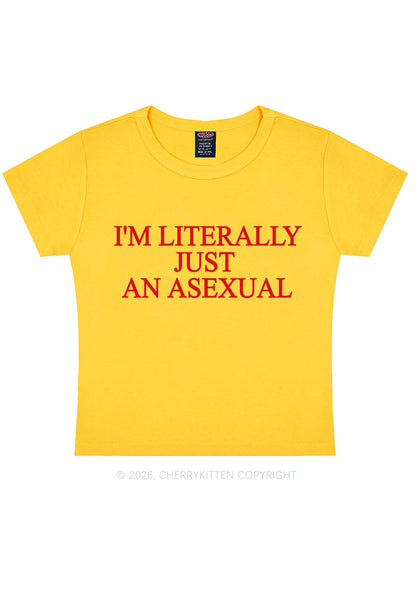 Im Literally Just An Asexual Pride Y2K Baby Tee Cherrykitten