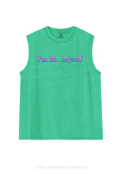 Im Bi Myself Pride Y2K Washed Muscle Tank Cherrykitten