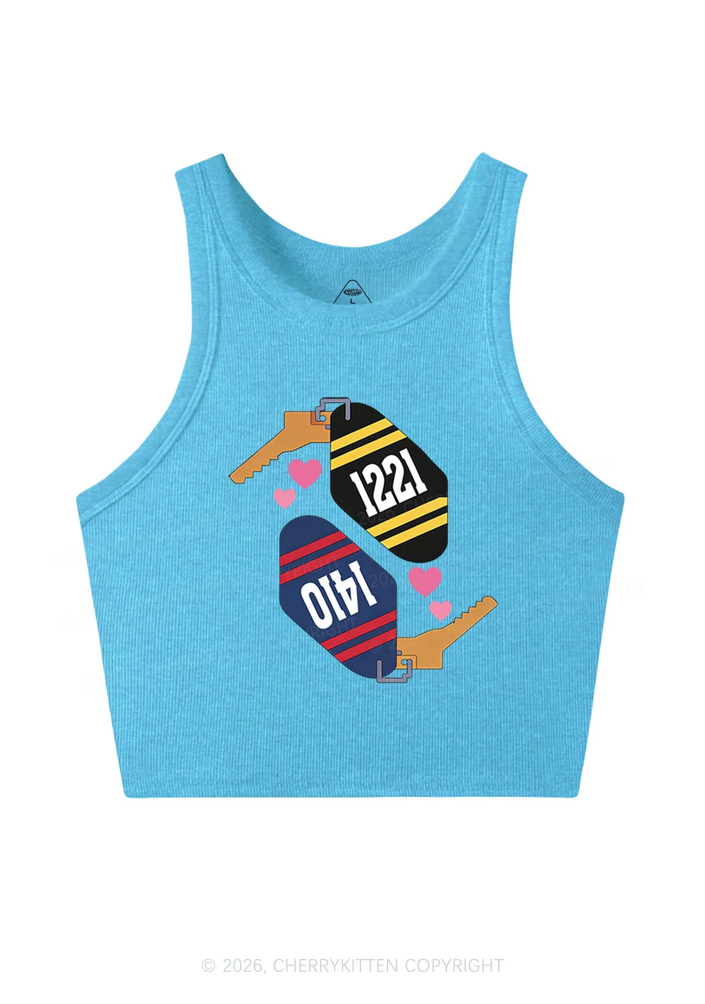Retro Key Tag HR Y2K Crop Tank Top Cherrykitten