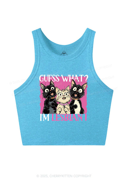Im Lesbian Cat Pride Y2K Crop Tank Top Cherrykitten