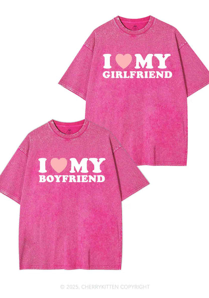 I Love GF BF Y2K Valentine's Day Washed Tee Cherrykitten