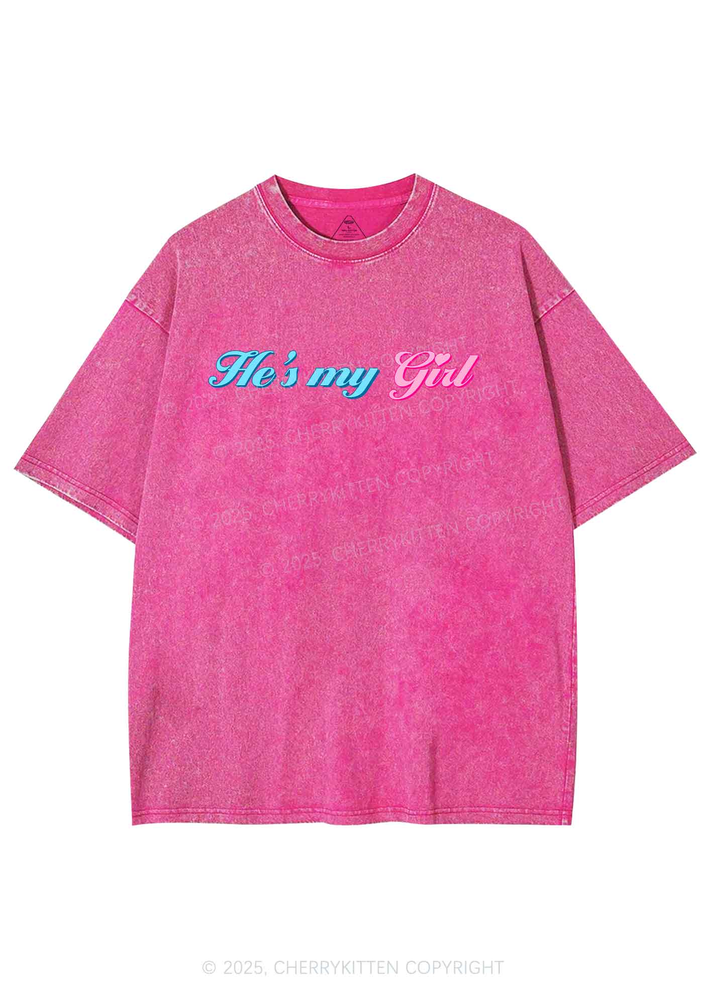 He Is My Girl Pride Y2K Shirts Washed Tee Cherrykitten