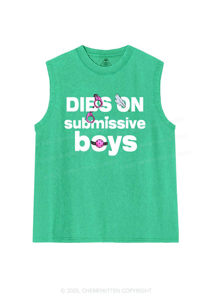 Dibs On S Boys Y2K Washed Muscle Tank Cherrykitten
